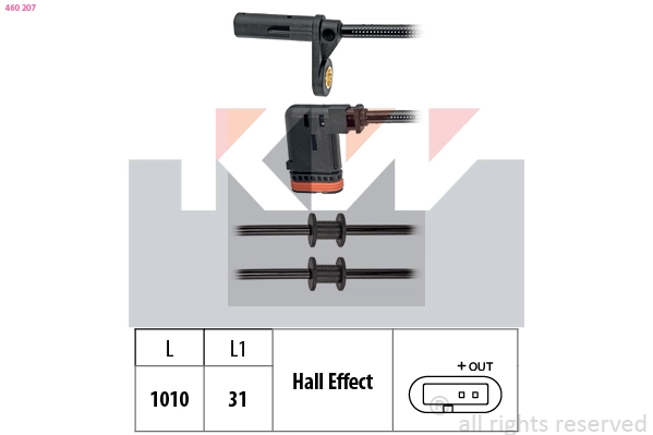 Sensor, wheel speed (460 207)