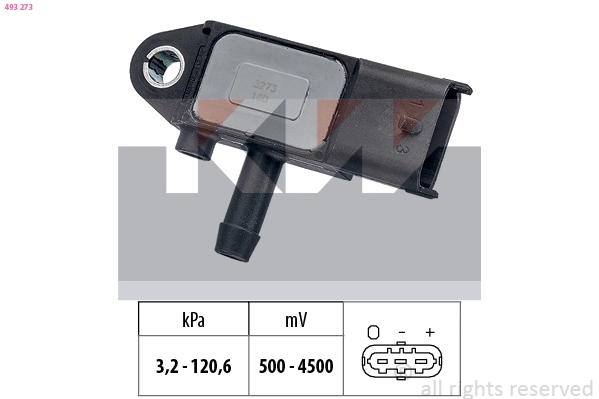 Sensor, exhaust pressure (493 273)
