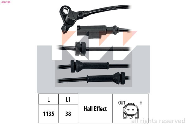 Sensor, wheel speed (460 199)
