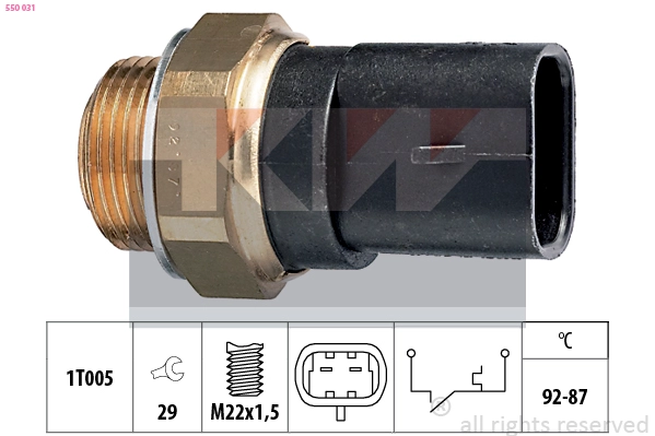 Temperature Switch, radiator fan (550 031)