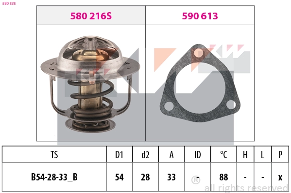 Thermostat, coolant (580 535)
