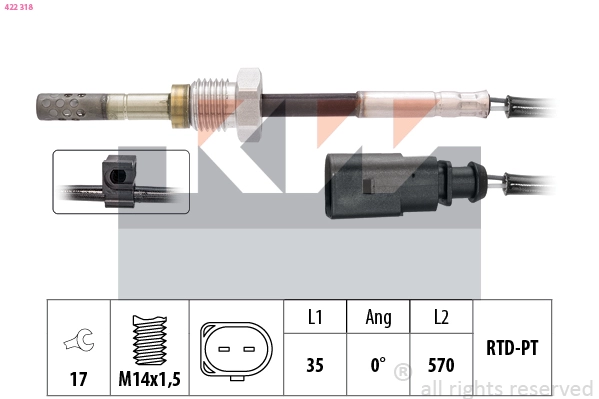 Sensor, exhaust gas temperature (422 318)