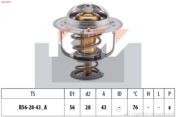 Thermostat, coolant (580 403S)