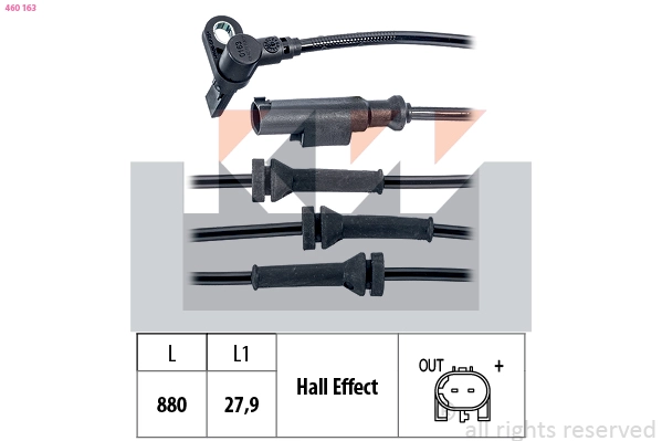 Sensor, wheel speed (460 163)