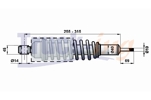Shock Absorber, driver cab suspension (205150)