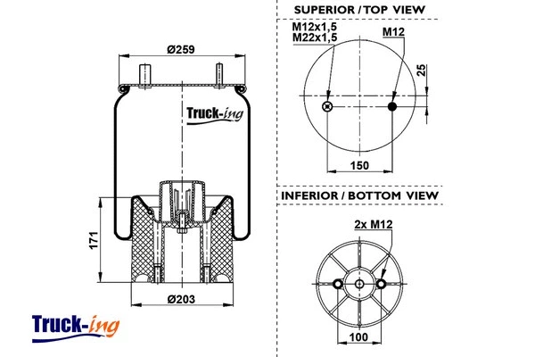 Bellow, air suspension (0293632)