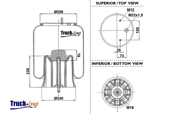 Bellow, air suspension (0293665)