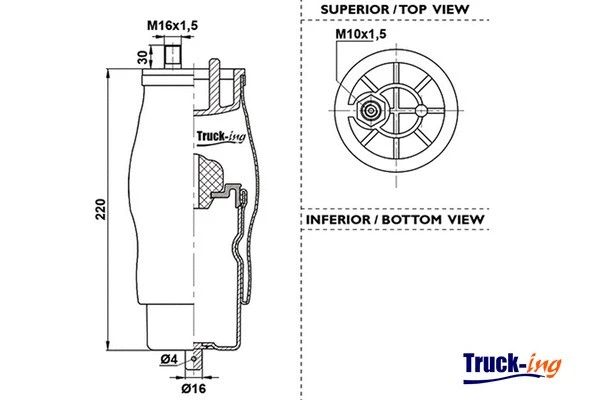 Bellow, driver cab suspension (0194150)