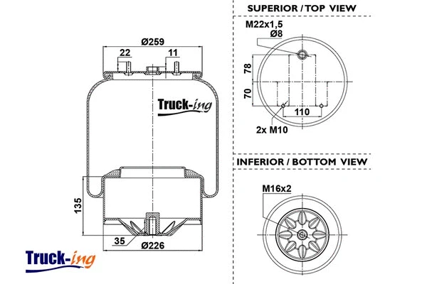 Bellow, air suspension (0293422)
