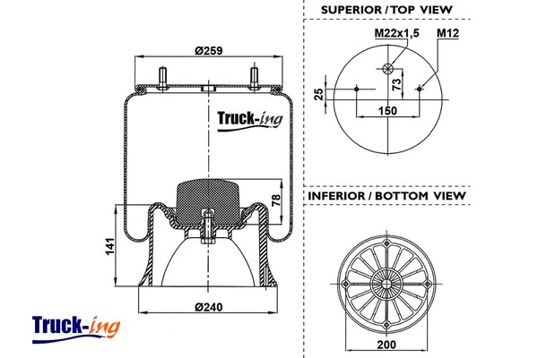 Bellow, air suspension (0293330)