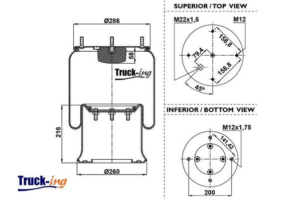 Bellow, air suspension (0293310)