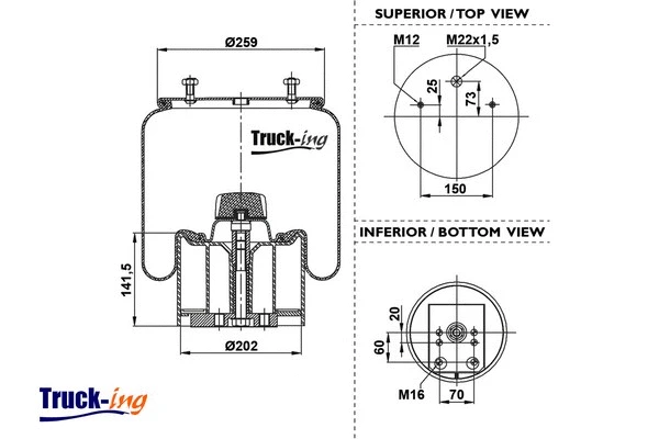 Bellow, air suspension (0293420)
