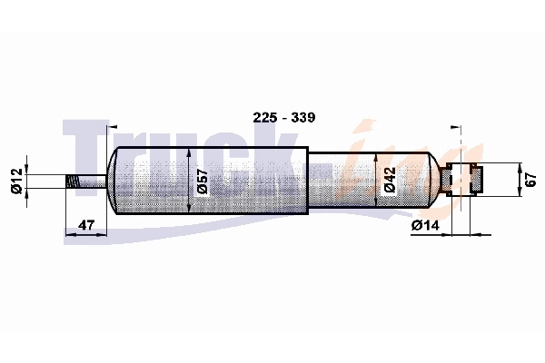 Shock Absorber, driver cab suspension (205399)