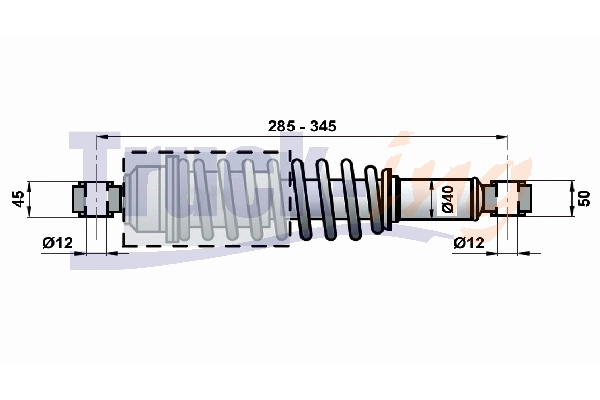 Shock Absorber, driver cab suspension (205284)