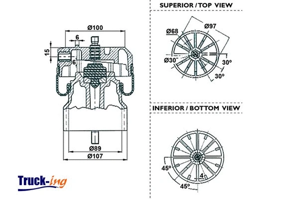 Bellow, driver cab suspension (0194270)
