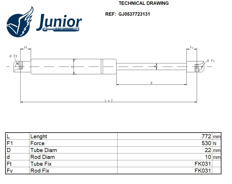 Gas Spring, boot/cargo area
