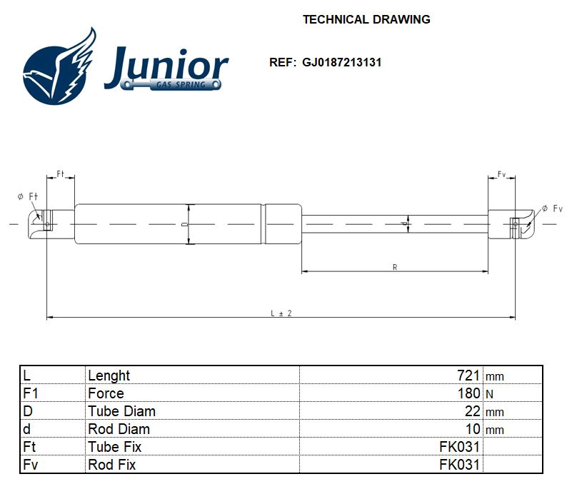 Gas Spring, bonnet