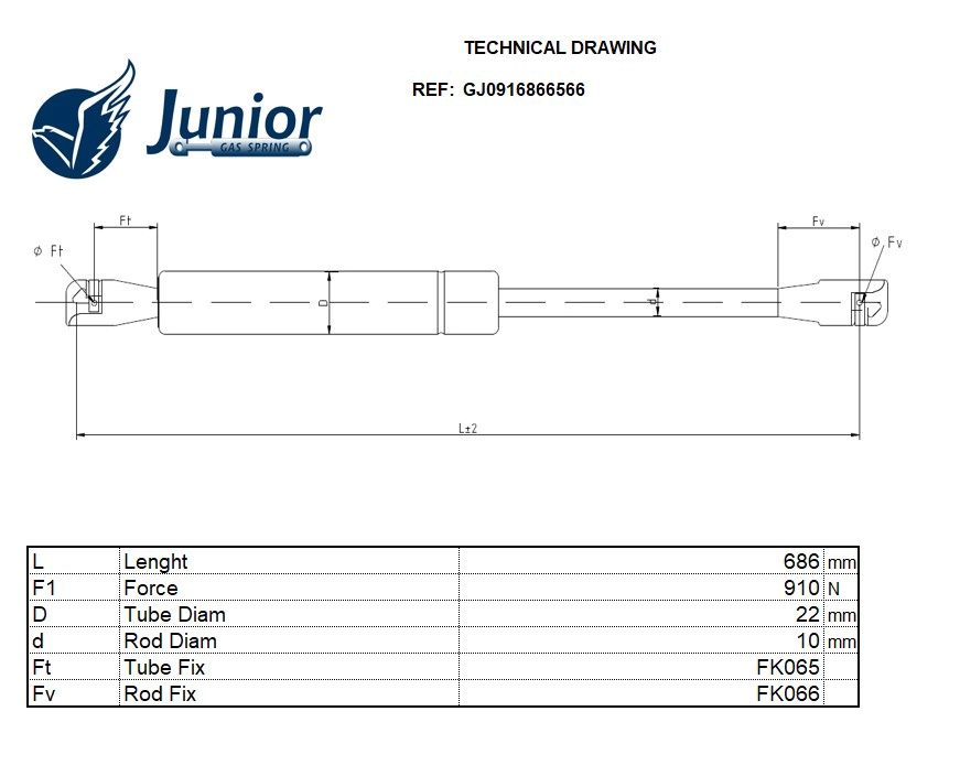 Gas Spring, boot/cargo area (GJ0916866566)