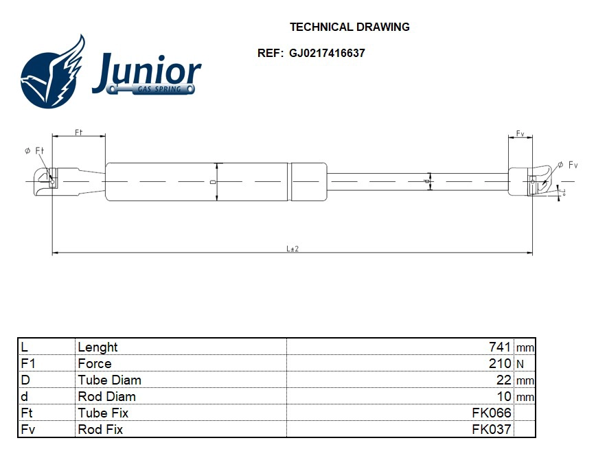 Gas Spring, bonnet