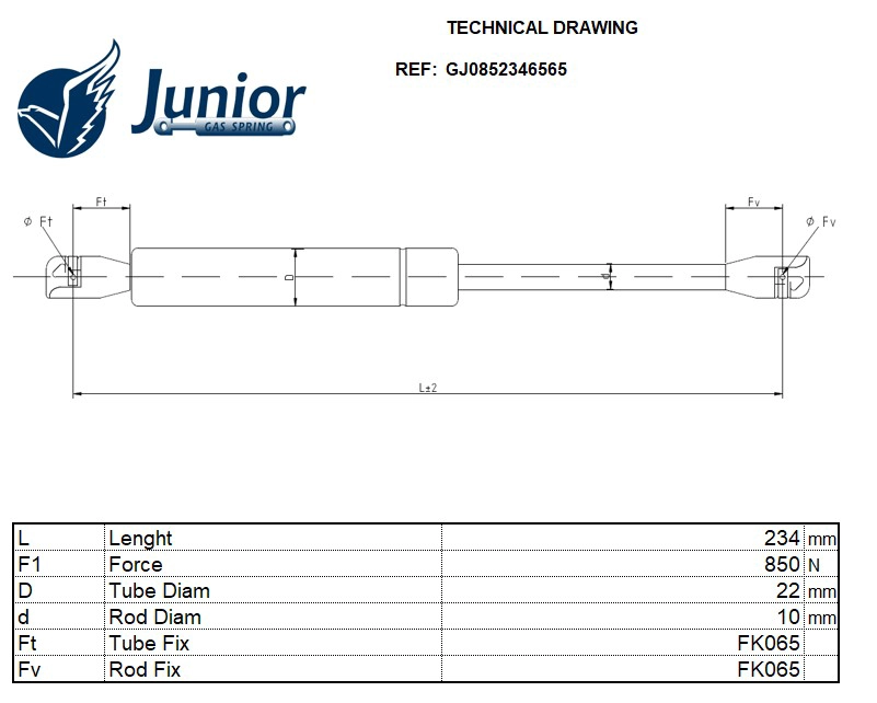 Gas Spring, bonnet