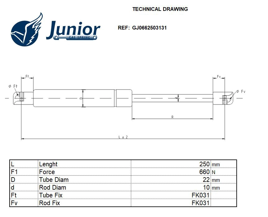 Gas Spring, bonnet