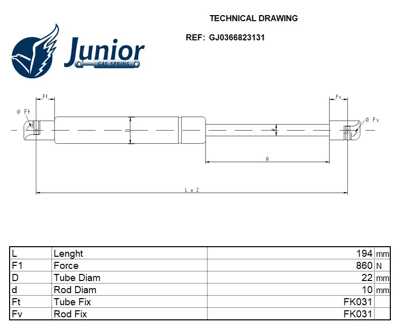 Gas Spring, boot/cargo area
