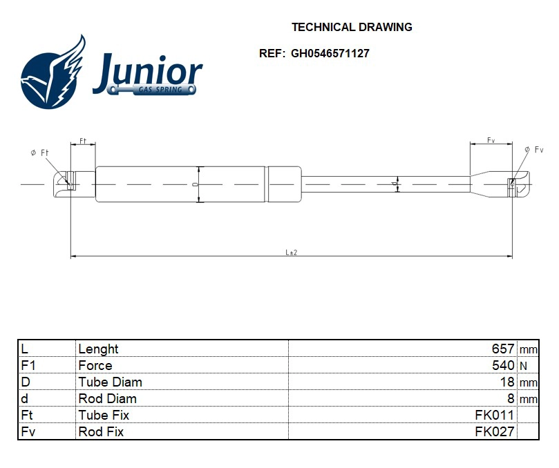 Gas Spring, boot/cargo area (GH0546571127)
