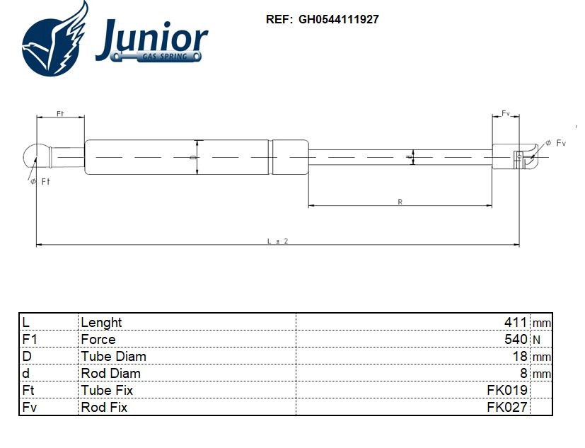 Gas Spring, boot/cargo area