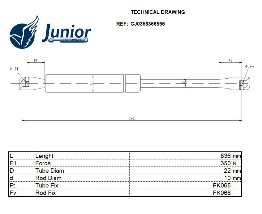 Gas Spring, boot/cargo area (GJ0358366566)