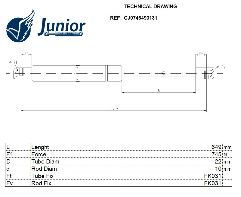 Gas Spring, boot/cargo area
