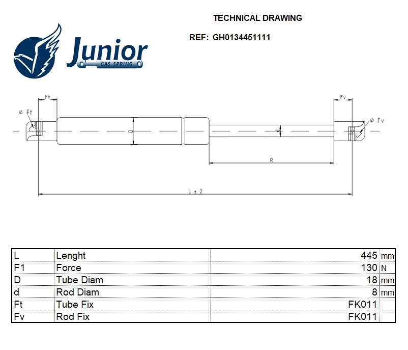 Gas Spring, rear window