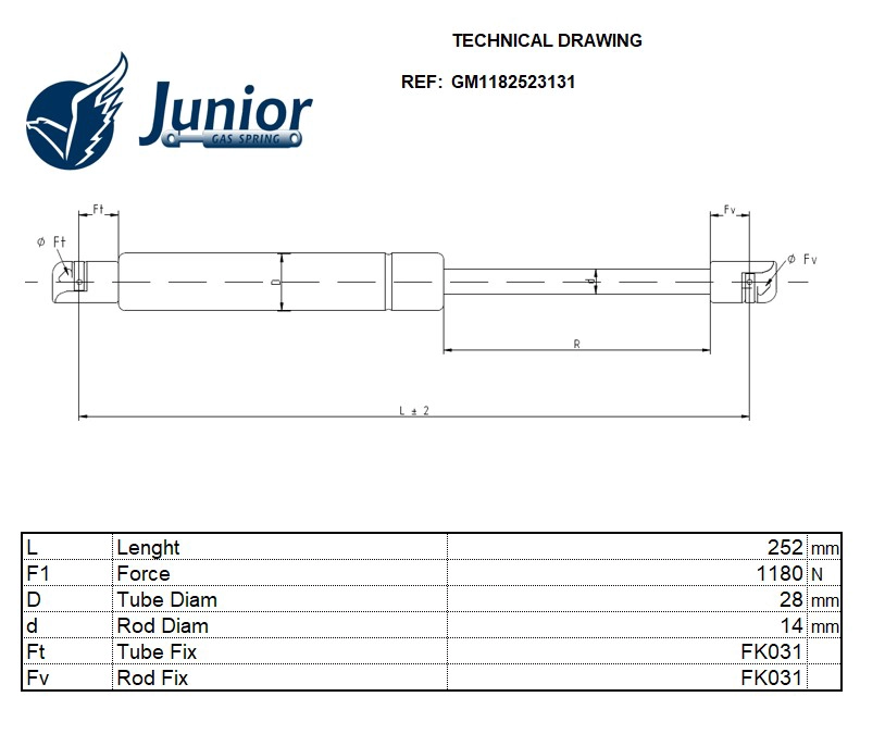 Gas Spring, boot/cargo area