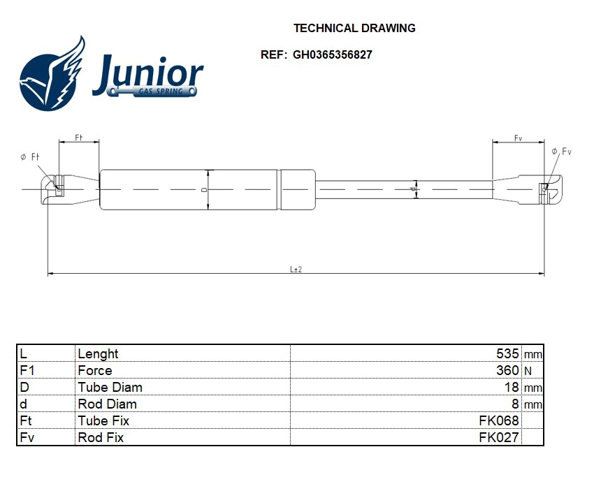 Gas Spring, rear window