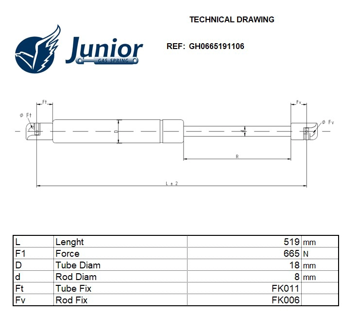 Gas Spring, boot/cargo area