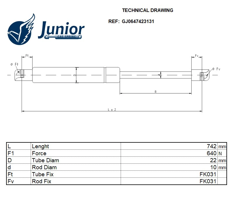 Gas Spring, boot/cargo area