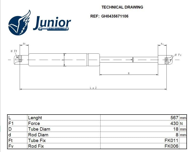 Gas Spring, boot/cargo area