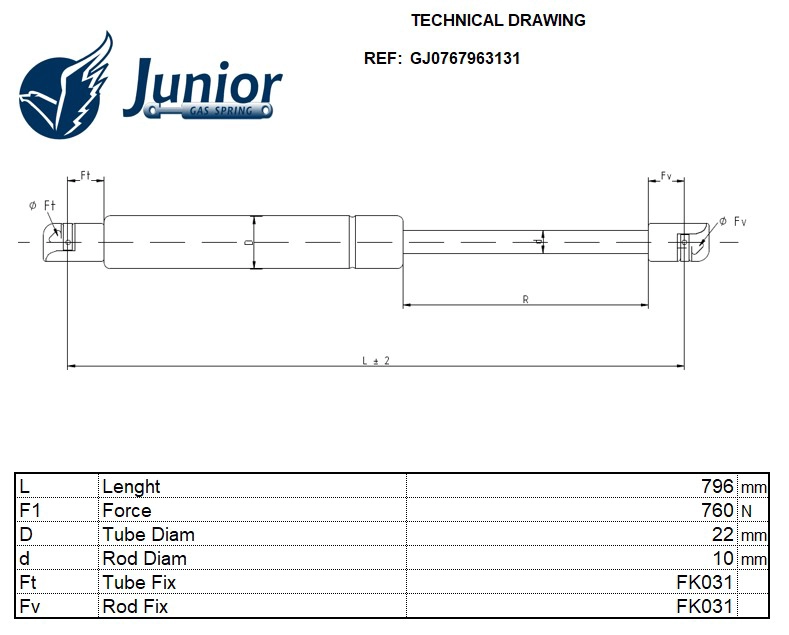 Gas Spring, boot/cargo area
