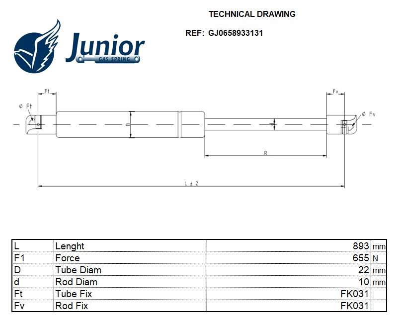 Gas Spring, boot/cargo area