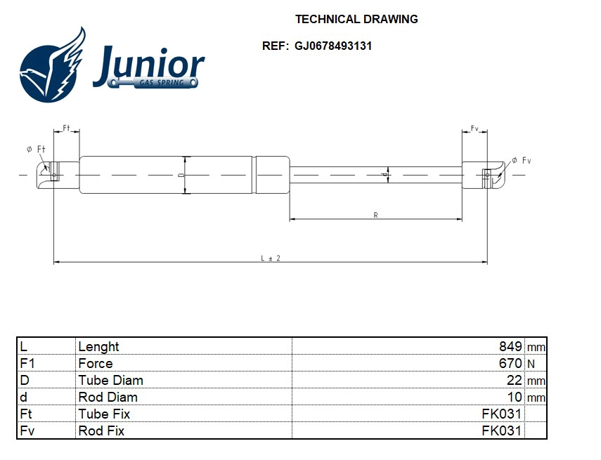 Gas Spring, boot/cargo area
