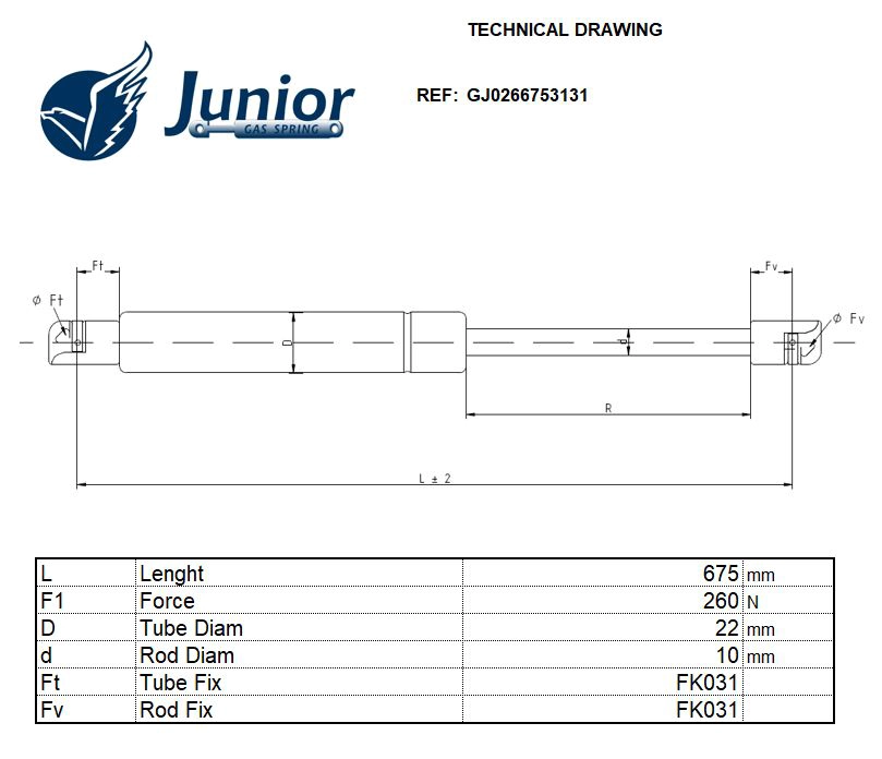 Gas Spring, bonnet