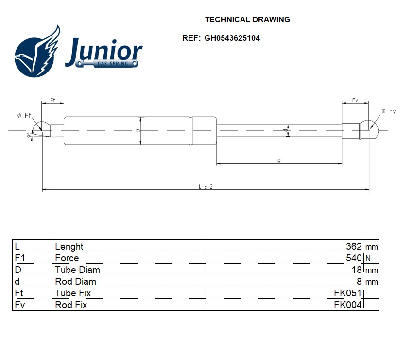 Gas Spring, bonnet