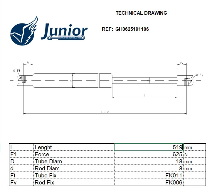 Gas Spring, boot/cargo area