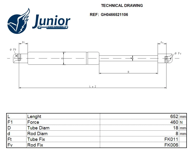 Gas Spring, boot/cargo area