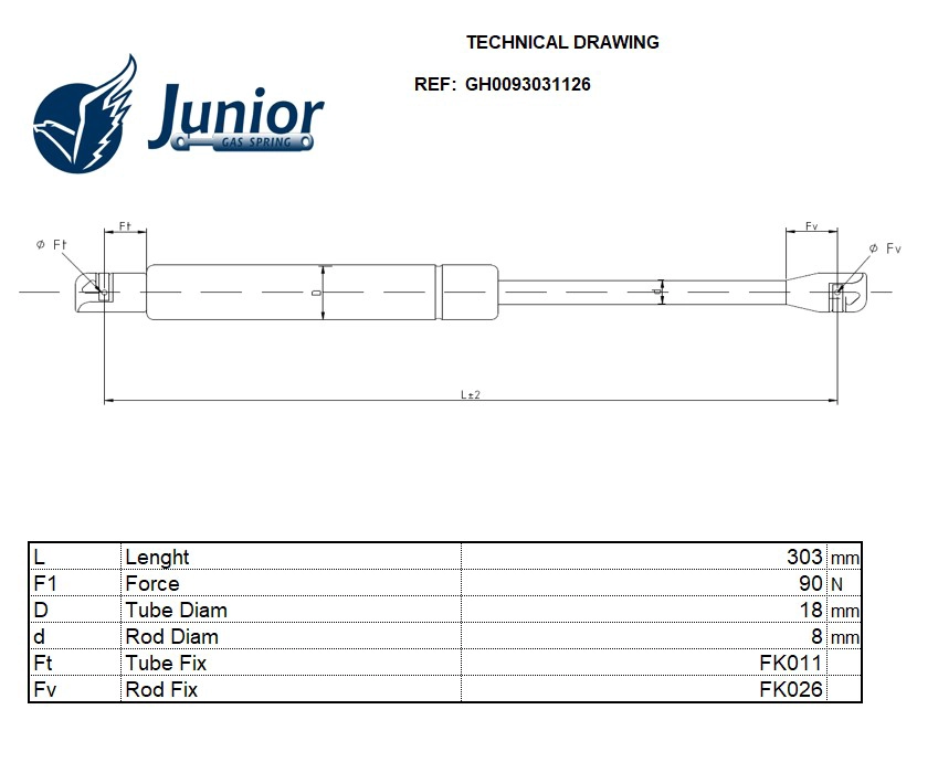 Gas Spring, rear window