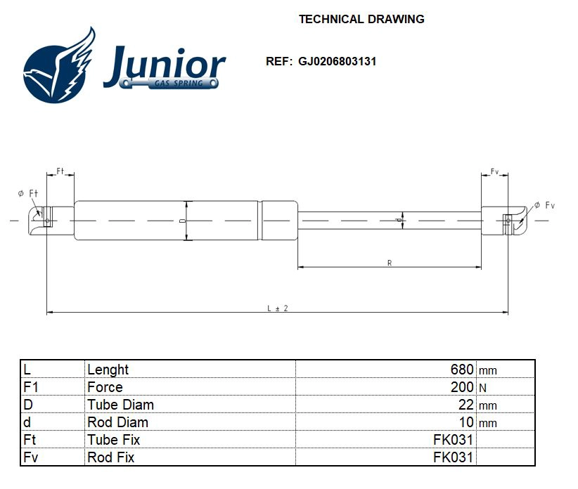 Gas Spring, bonnet