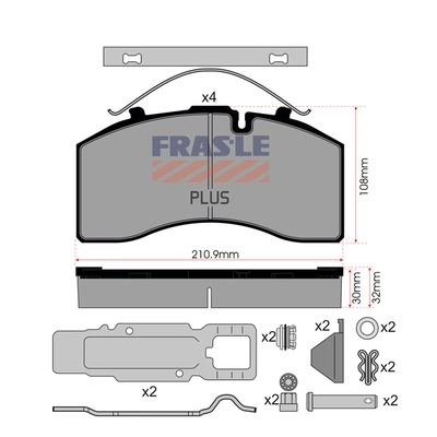 Brake Pad Set, disc brake (PD/172-K023-PLUS)