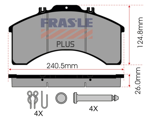Brake Pad Set, disc brake (PD/128-K005-PLUS)
