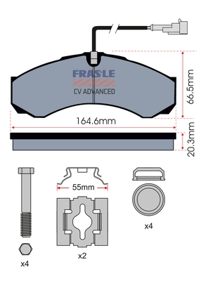 Brake Pad Set, disc brake (PD/122-A-K017-CV)