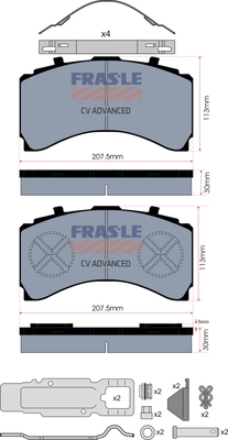 Brake Pad Set, disc brake (PD/206-K025-CV)