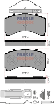 Brake Pad Set, disc brake (PD/206-K025-PLUS)